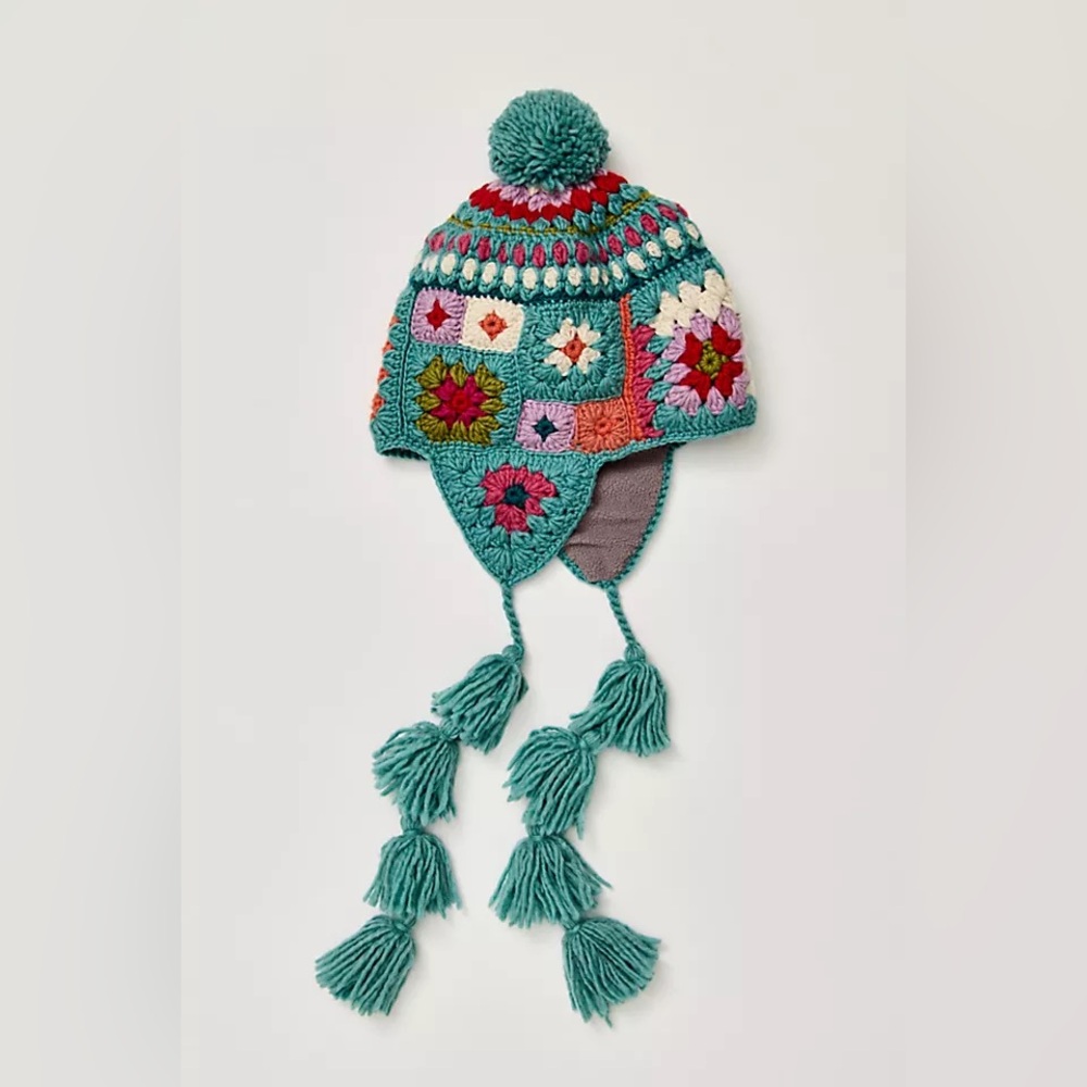 Free People Space Dye Crochet Earflap Hat